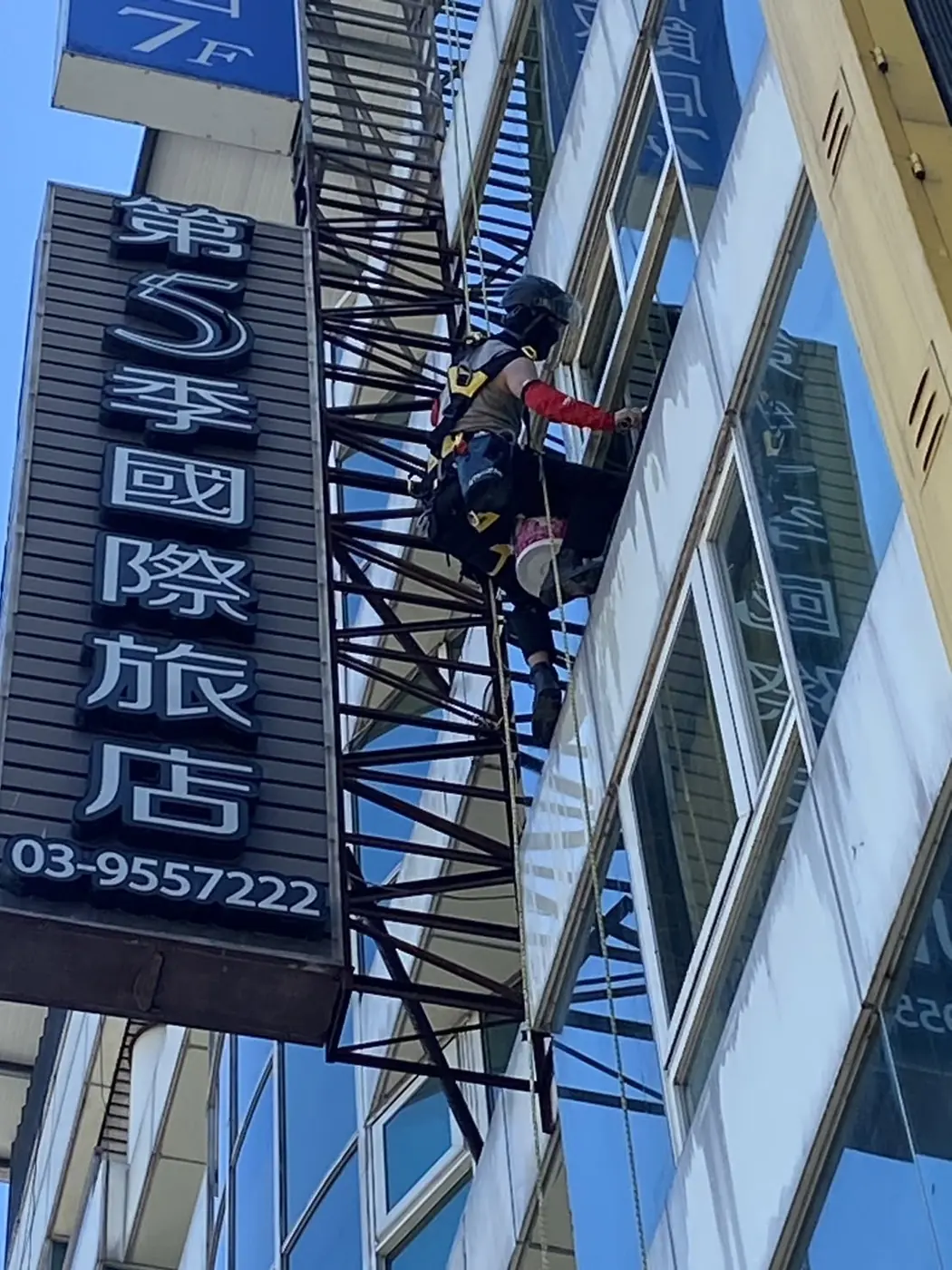 高空外牆清潔|真實施工